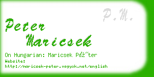 peter maricsek business card